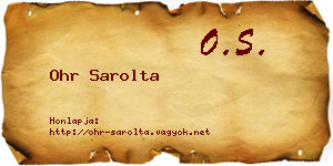 Ohr Sarolta névjegykártya